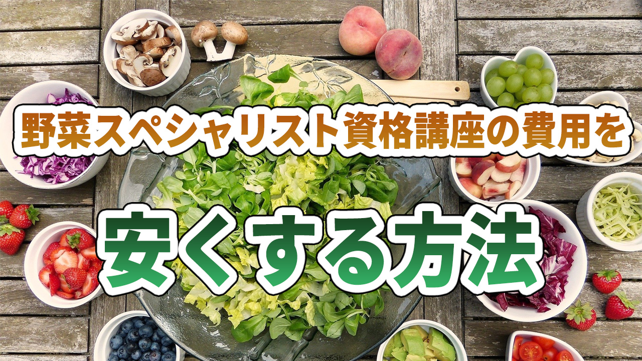 野菜スペシャリスト資格講座を安くする方法