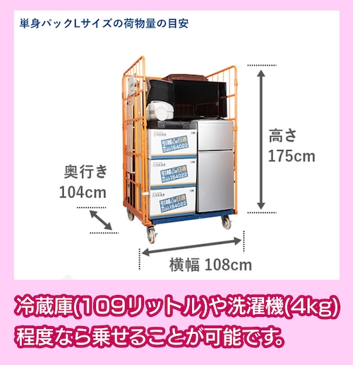 引越しは日通の単身パックLサイズ