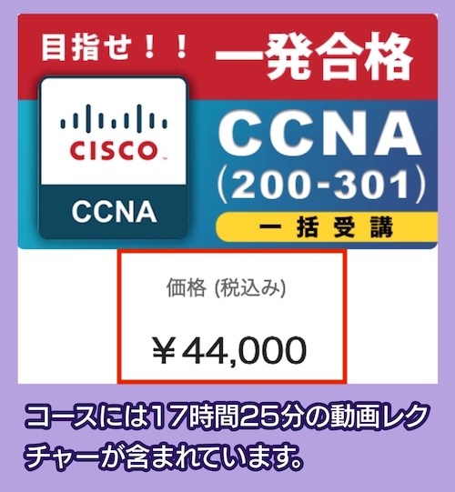 ShareWisのCCNA資格講座の料金相場