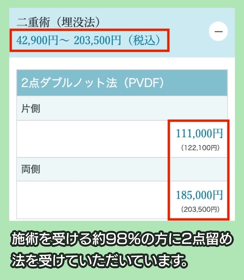 聖心美容クリニックの料金相場