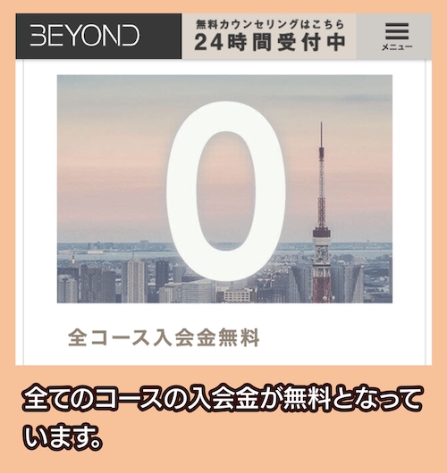 BEYONDの入会金