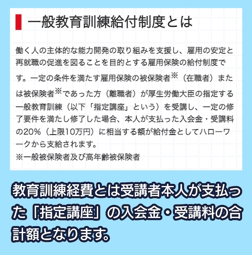 一般教育訓練給付制度