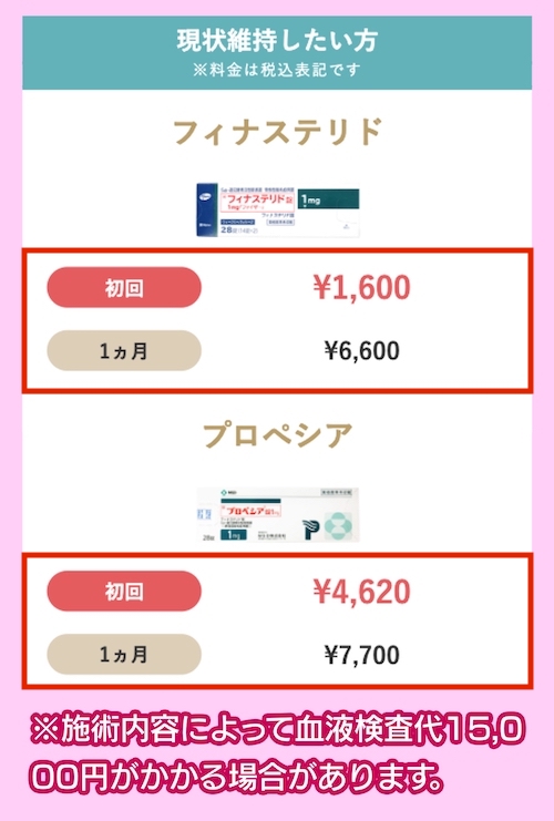 スマイルAGAクリニックのAGA治療の料金相場