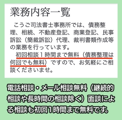 こうご司法書士事務所へ依頼する料金相場