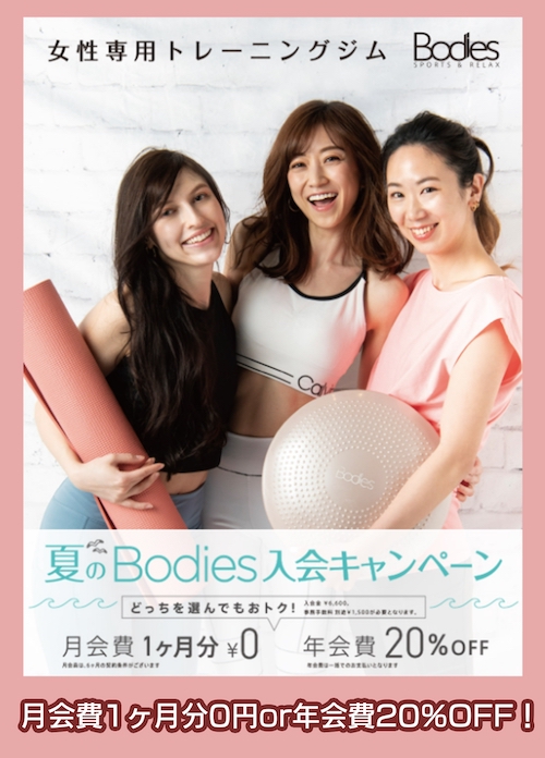 Bodiesの入会キャンペーン