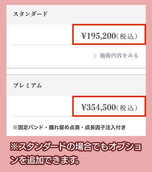 東京中央美容外科の料金相場