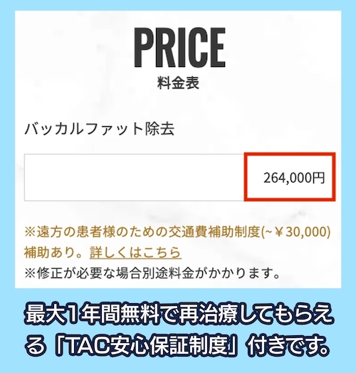 TAクリニックグループの料金相場