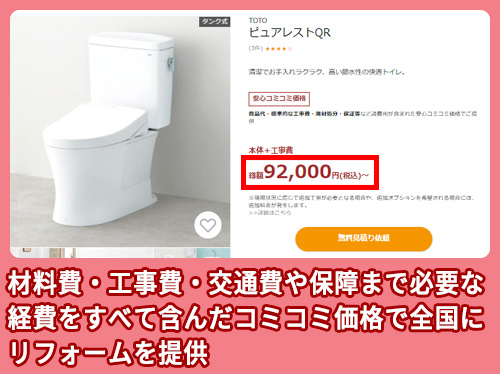 リノコのトイレのリフォーム相場