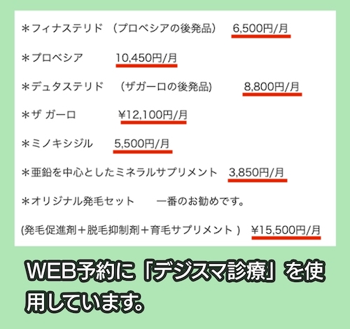 安藤医院のAGA治療の料金相場