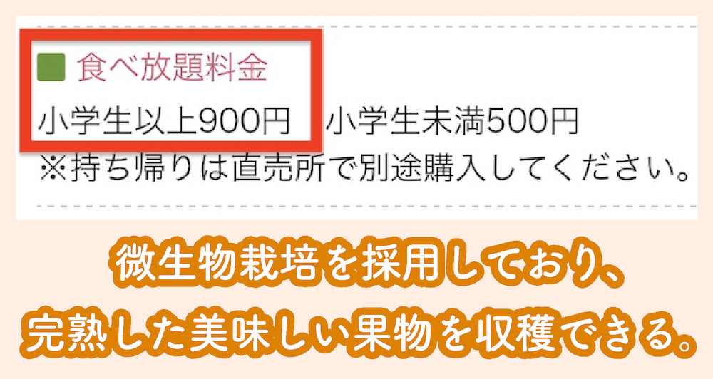 ふじくらますも果樹園の料金