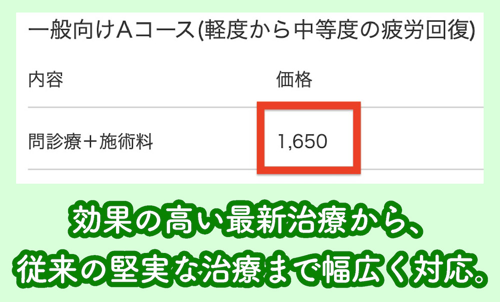 松本クリニック「一般向けAコース」の料金