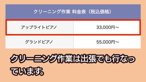 日本ピアノホールディングのピアノ修理の料金