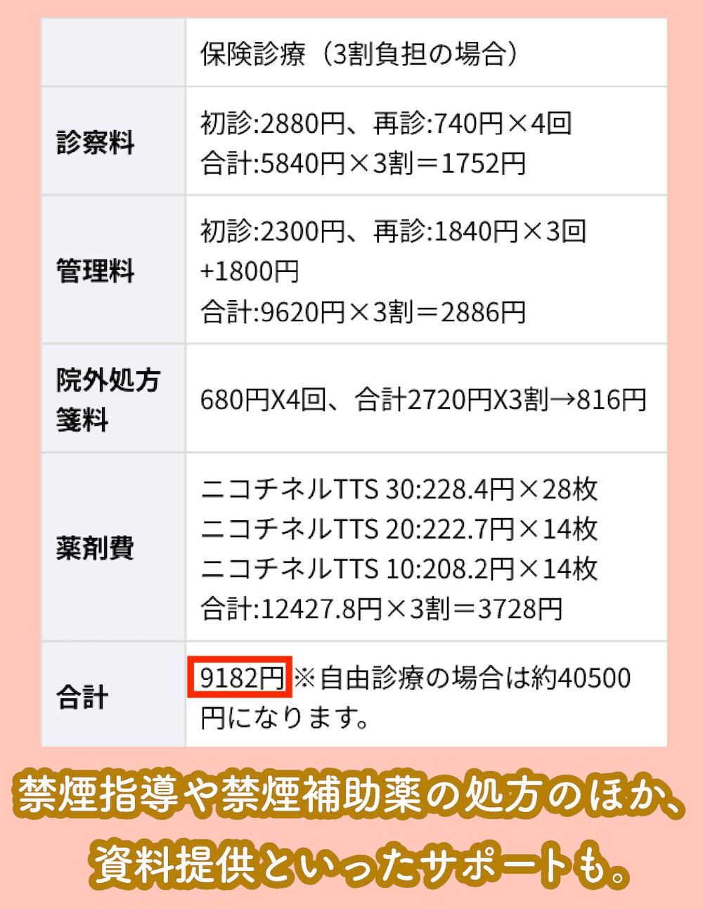 市立吹田市民病院「禁煙外来」の料金