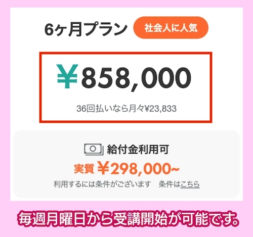 アイデミーの価格相場