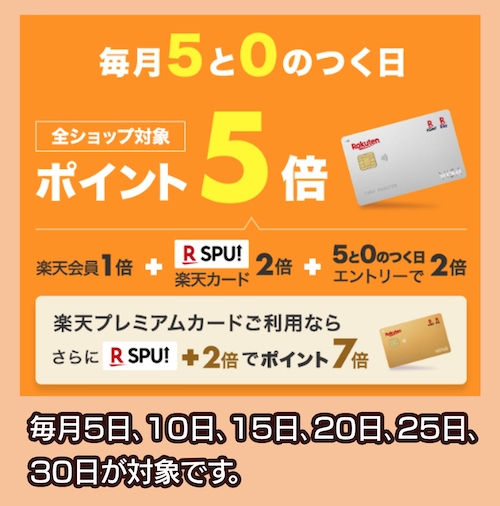 楽天市場 ポイント５倍