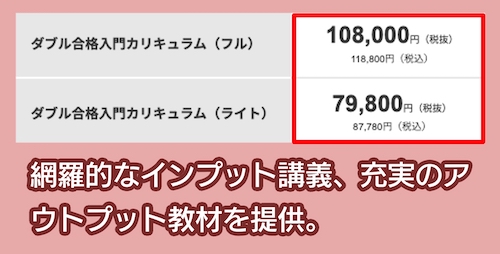 アガルートのマンション管理士試験・管理業務主任者試験 合格カリキュラムの料金相場