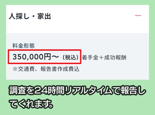 ラビット探偵社の料金