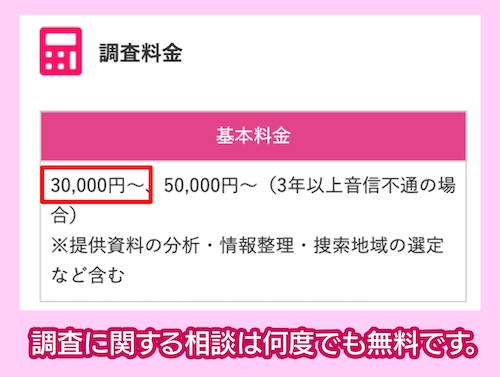 さくら幸子探偵事務所の料金