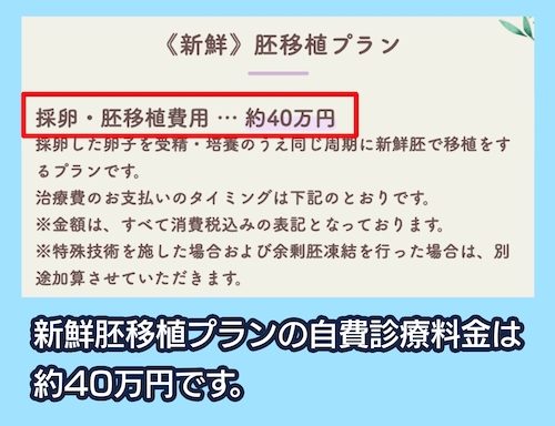 加藤レディスクリニック 新鮮胚移植プラン