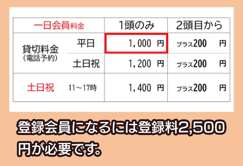 札幌ドッグラン犬の公園の料金相場