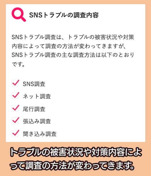 さくら幸子探偵事務所 SNSトラブルの調査内容