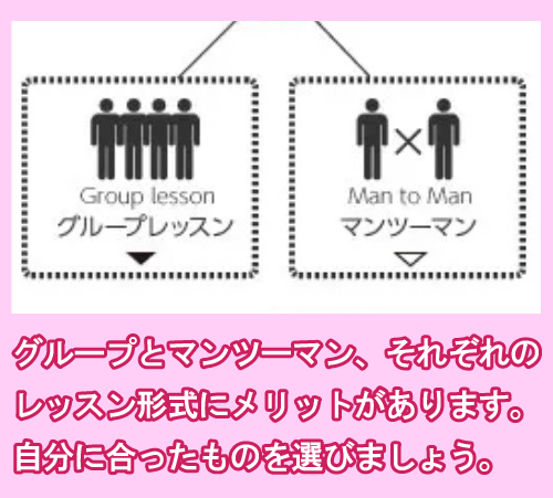 レッスン形式はグループかマンツーマン