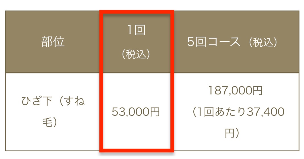 銀座肌クリニックの脱毛料金