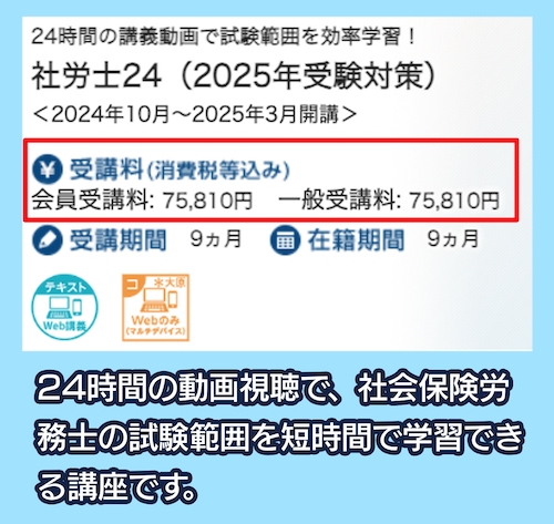 JMAMの社労士講座の料金相場