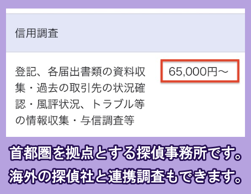 ダルタン調査事務所の企業信用調査の料金相場