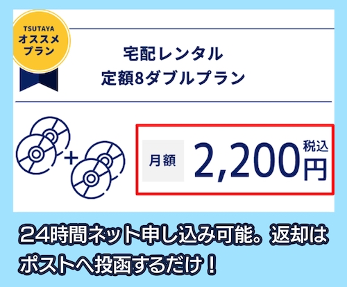 TSUTAYA DISCASの料金相場