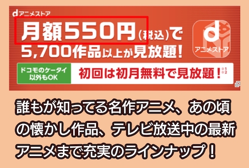 dアニメストアの料金相場