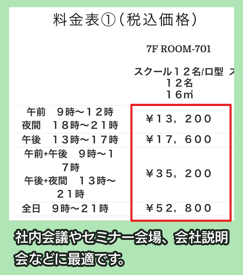 シブヤ・ネクサスの料金相場