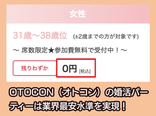 OTOCON 女性の参加費