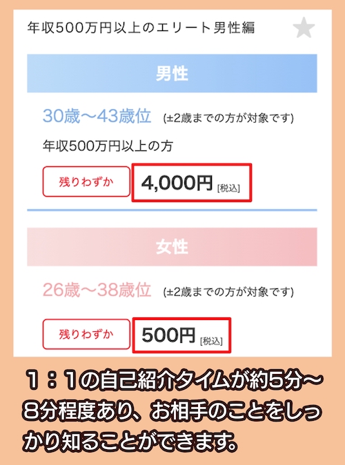 婚活のOTOCON（オトコン）の料金相場