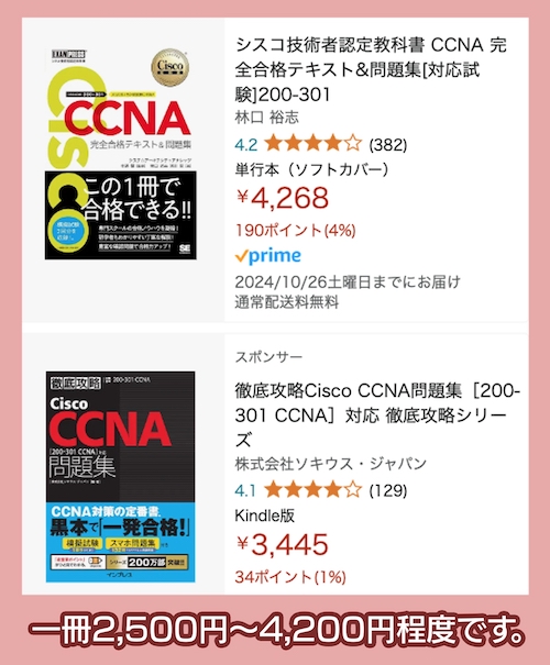 Amazonで購入できるCCNA参考書