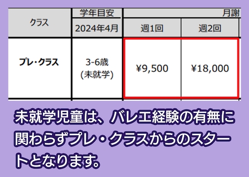 東京バレエ学校の料金相場