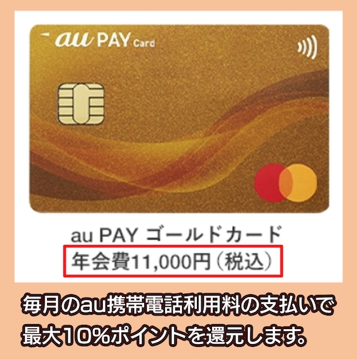 au PAY ゴールドカードの年会費