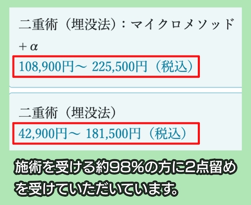 聖心美容クリニックの料金相場