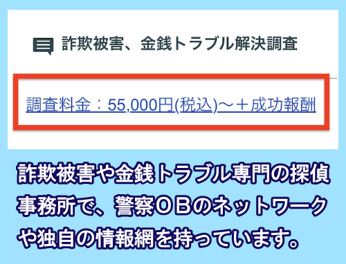 虎ノ門探偵事務所の詐欺調査の費用