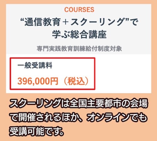 日本マンパワーのキャリアコンサルタント講座の料金