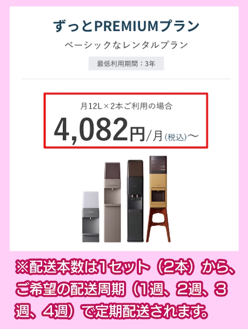 プレミアムウォーターの料金相場
