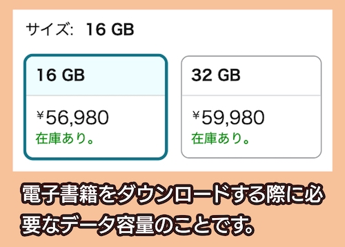 Amazon 容量が選べる